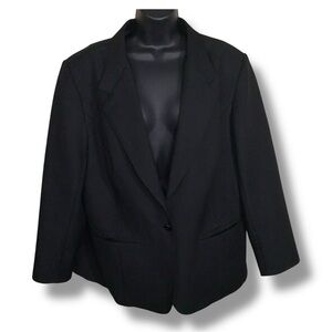 Vintage XL Classic Black Blazer Bend Over Brand Womens Button Closure